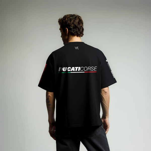 Vlack Ducati Corse Black Oversize Fit Tshirt