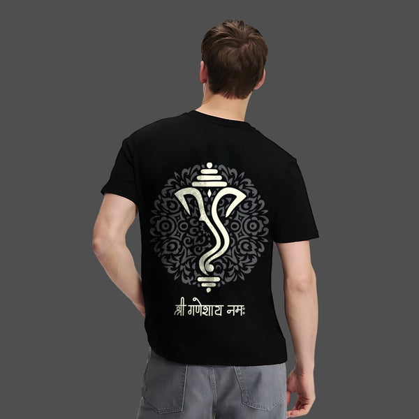 Shree Ganesh Ji Regular Fit Black T-Shirt