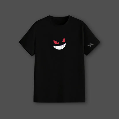 Gengar black streetwear t-shirt featuring a bold graphic design on the front