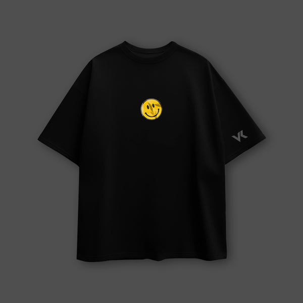 Smile - God Loves You Oversized Fit Black T-Shirt - 2