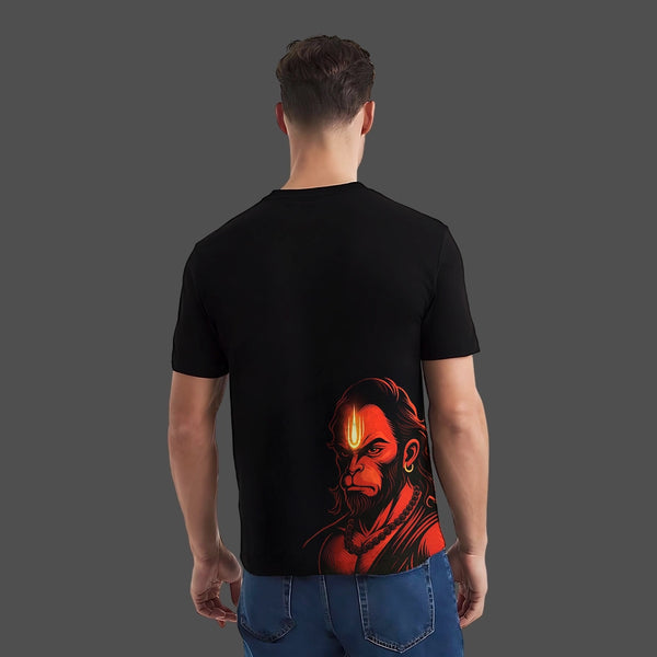 Hanuman Ji Profile Regular Fit Black T-Shirt