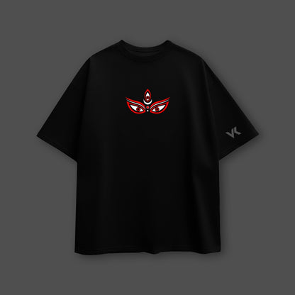 Jai Maa Kali black oversized t-shirt with bold graphic design for a stylish casual look