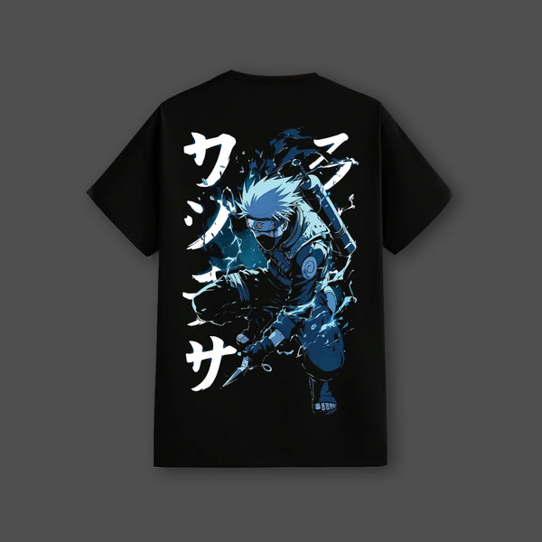 Lightning Shadow Kakashi – Regular Fit Black T-Shirt