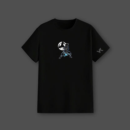 Kakashi black t-shirt featuring a graphic design of a character with a volleyball