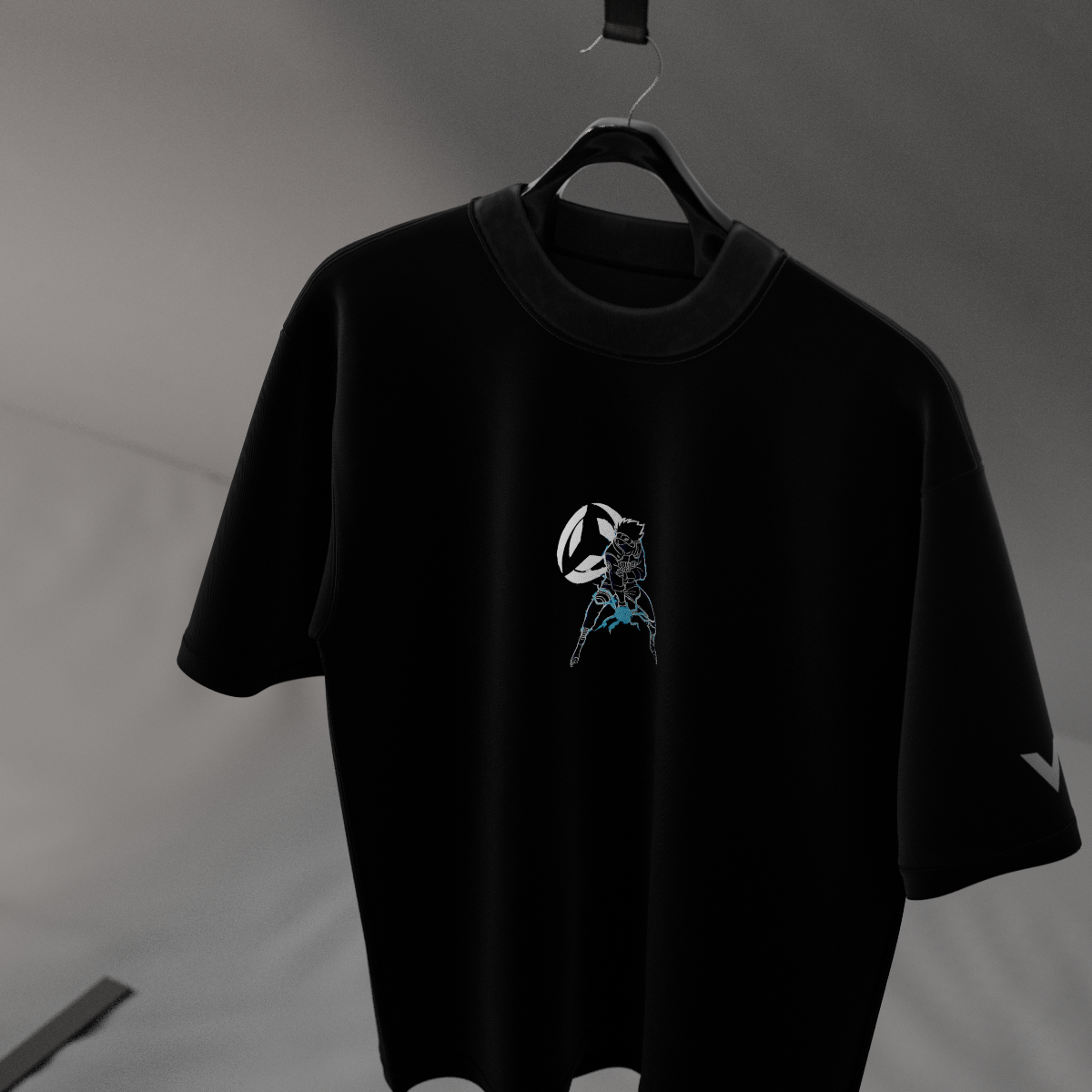Kakashi oversized black t-shirt featuring a unique graphic design and relaxed fit for casual wear