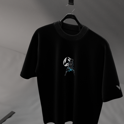 Kakashi oversized black t-shirt featuring a unique graphic design and relaxed fit for casual wear
