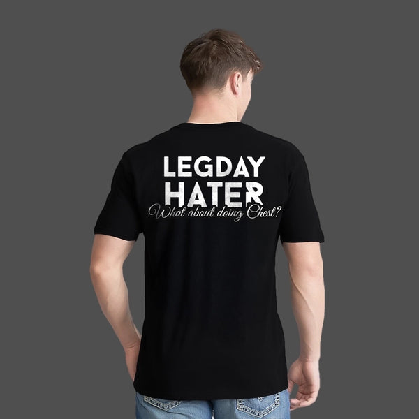 Legday Hater Front HD Print Regular Fit Black T-Shirt