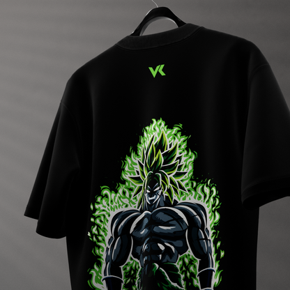 Legendary Saiyan Broly black t-shirt featuring vibrant green and black graphic design