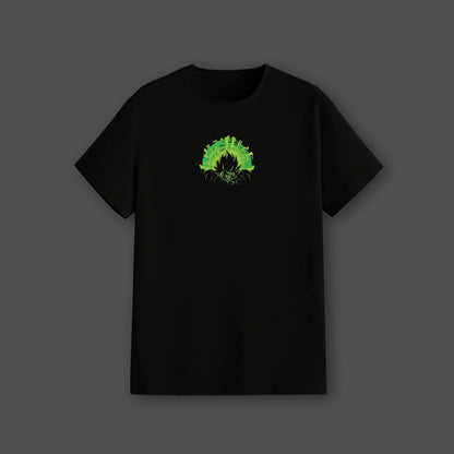 Legendary Saiyan Broly black t-shirt featuring a vibrant green design on a black fabric