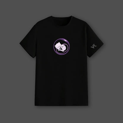Mewtwo black t-shirt featuring a sleek design with a Mewtwo graphic on the front