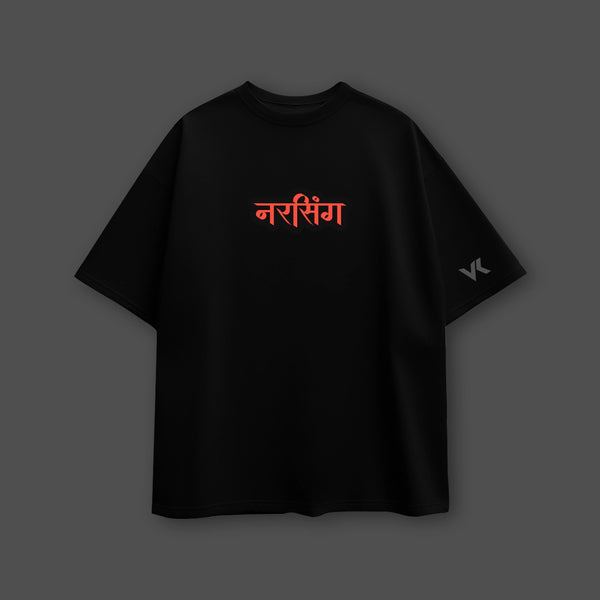 Narasimha Ji Oversized Fit Black T-Shirt - 2
