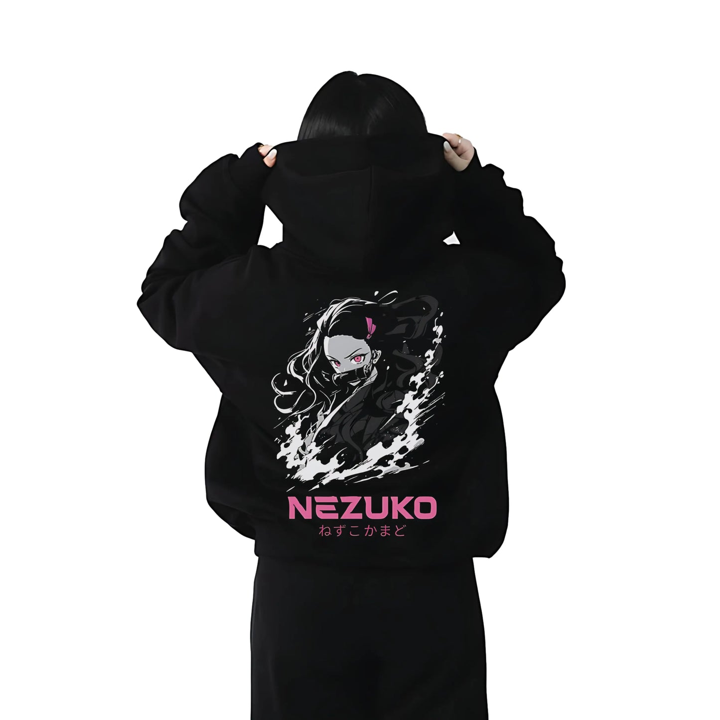 Vlack Nezuko - Oversized Black Hoodie