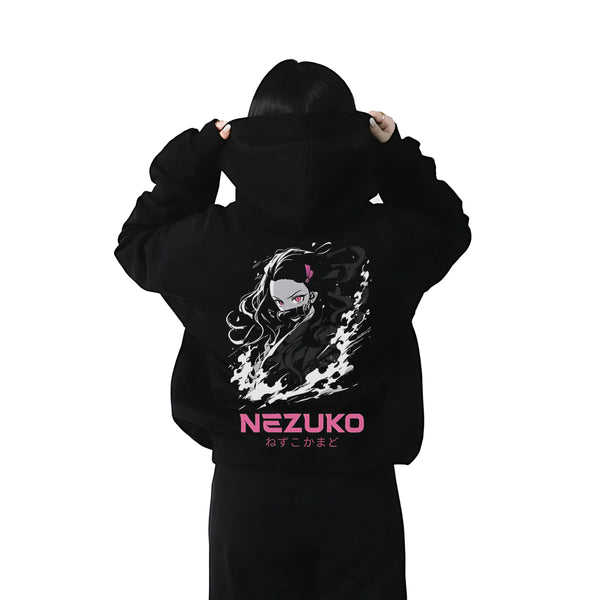 Vlack Nezuko - Oversized Black Hoodie