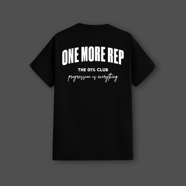 One More Rep Front HD Print Regular Fit Black T-Shirt