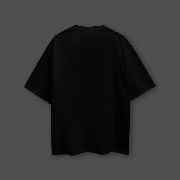 Stealth Edition – Front Black HD Print Oversize Fit T-Shirt - 2