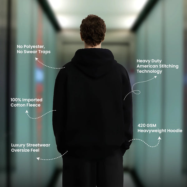 Vlack Arise - Black Oversized Hoodie - 2