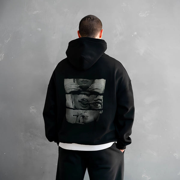 Vlack Cinematic Frames - Oversized Black Hoodie