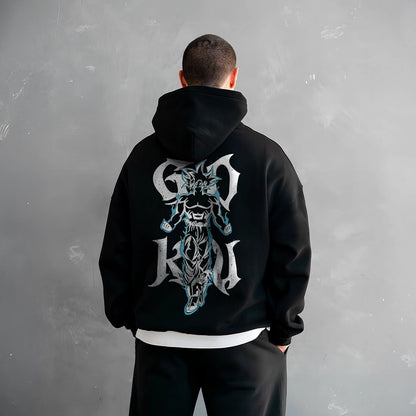 Vlack oversized black hoodie featuring a bold graphic design on the back for a stylish streetwear look
