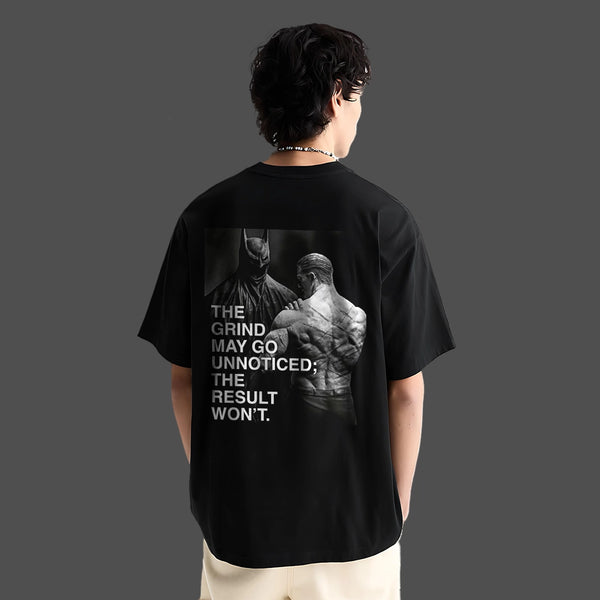 Grind Result Won't Oversized Fit Black T-Shirt