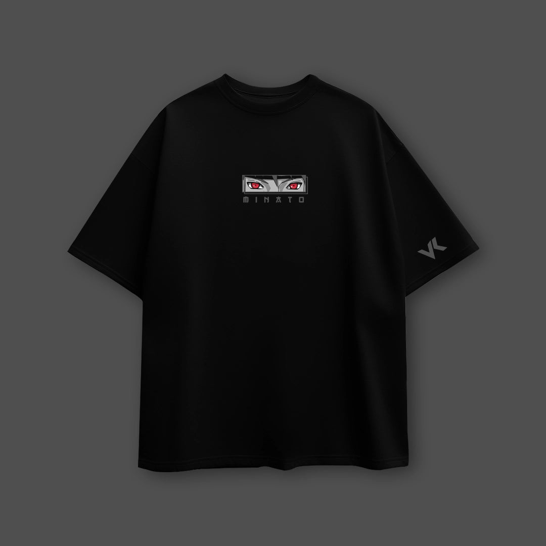 Vlack oversized black t-shirt featuring a unique graphic design with eye details