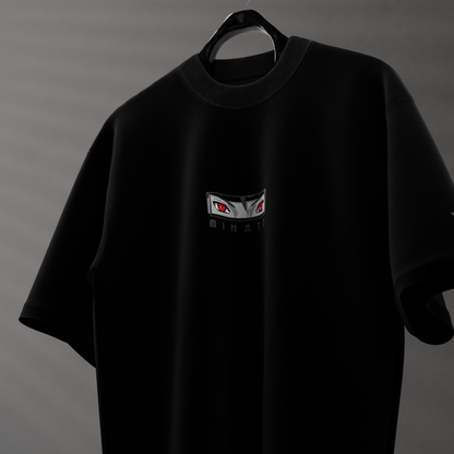 Stylish oversized black t-shirt by Vlack with unique logo design on the front