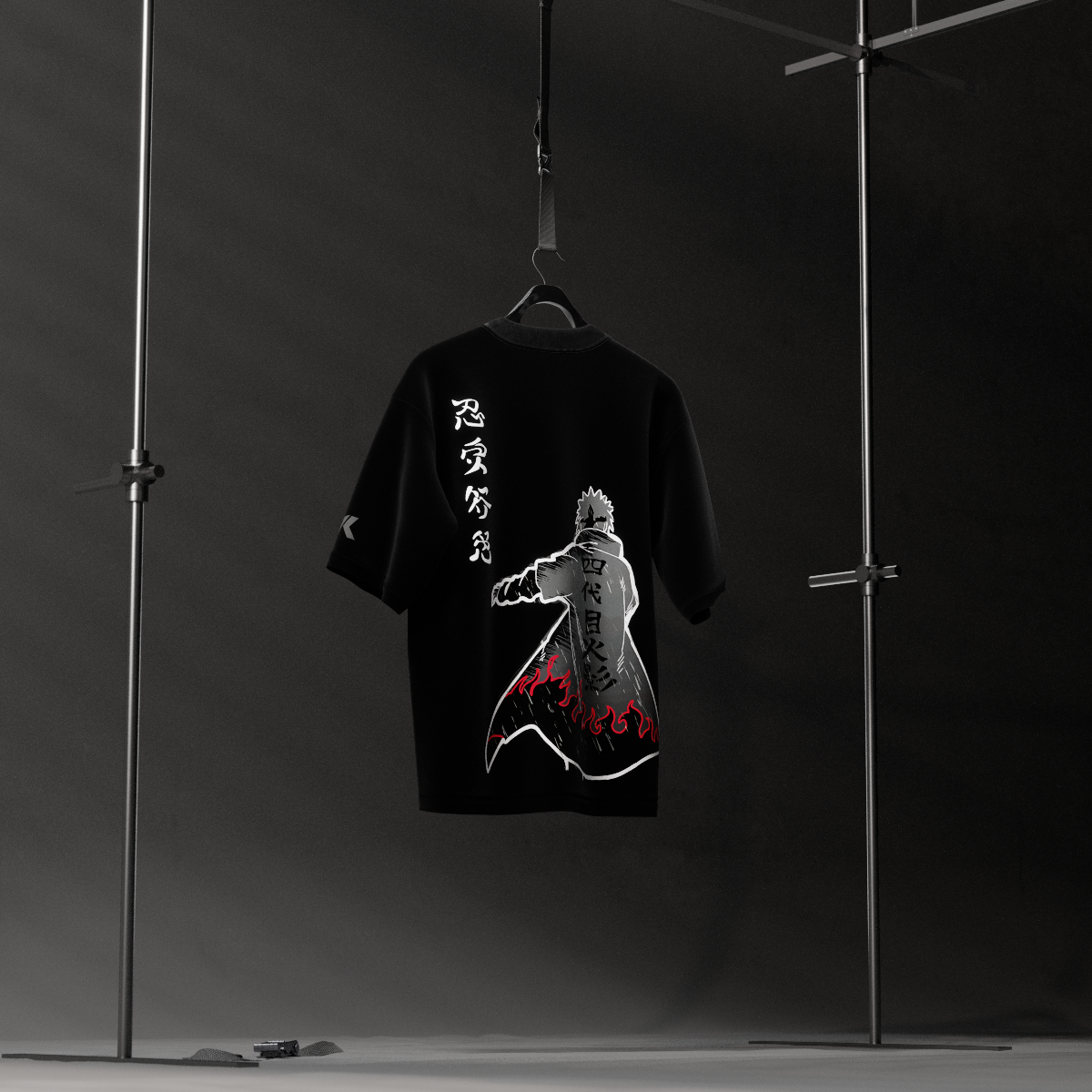 Oversized black t-shirt featuring unique graphic design and comfortable fit for casual wear