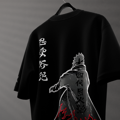 Oversized black t-shirt featuring a striking graphic design and relaxed fit for comfort
