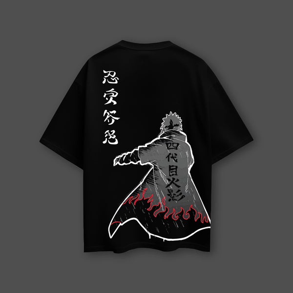 Flash Minato – Oversized Fit Black T-Shirt