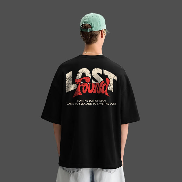 Lost and Found Oversized Fit Black T-Shirt