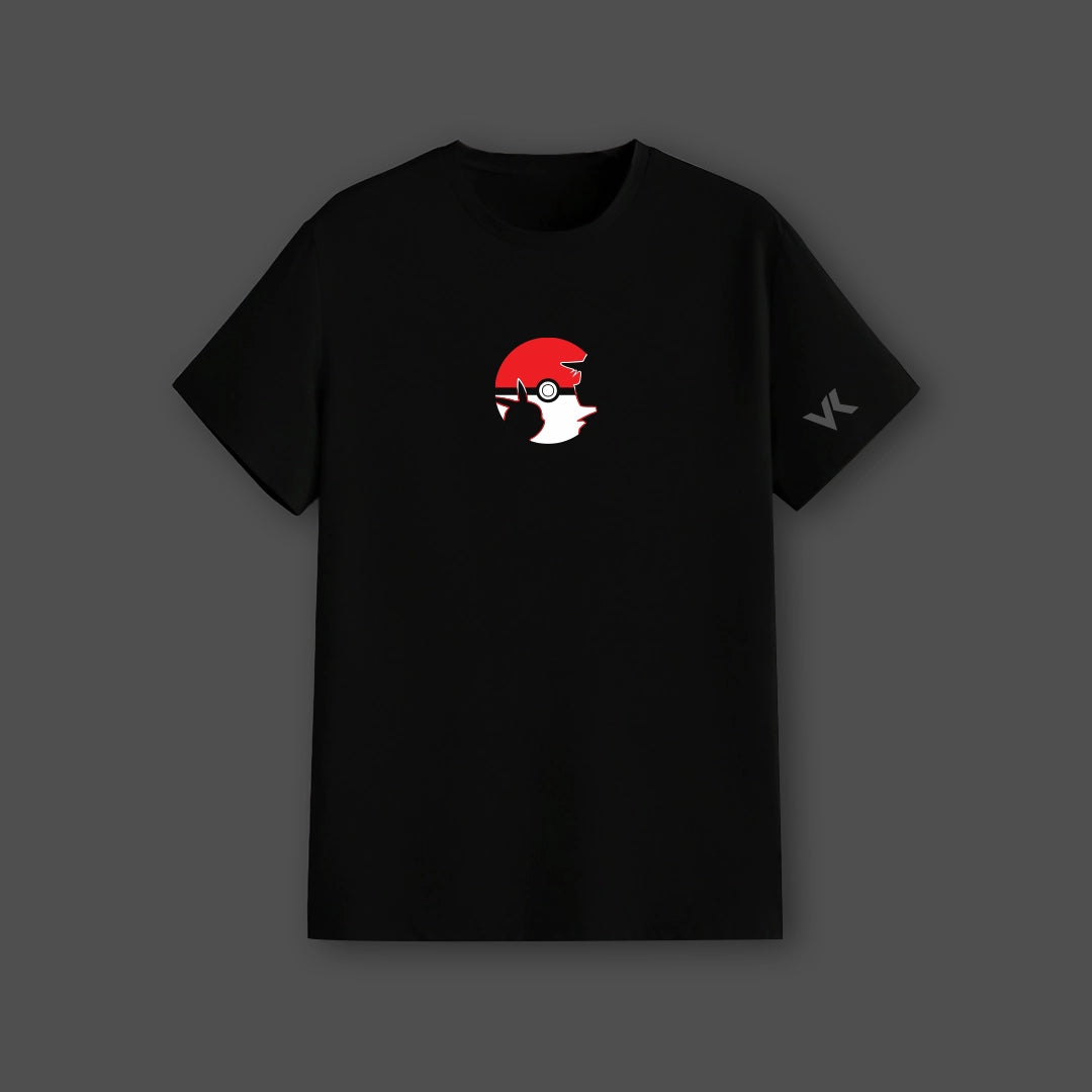 Pikachu black t shirt with stylish logo design for casual wear and Pokemon fans