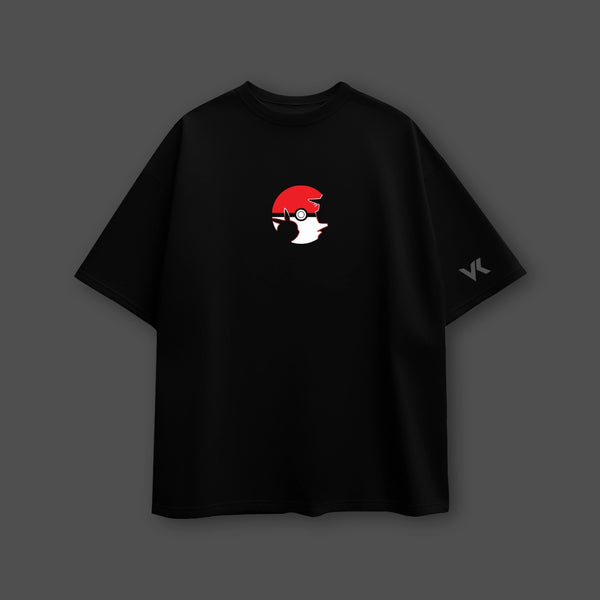 Pikachu Oversized Fit Black T-Shirt - 2