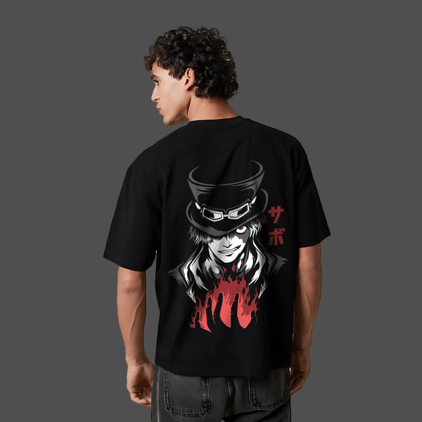 Sabo Oversized Fit Black T-Shirt