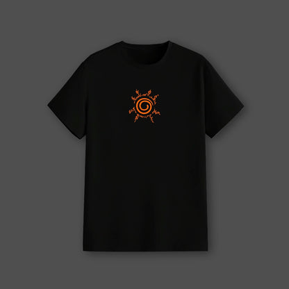 Sage Mode Naruto black t-shirt featuring a bold orange design for anime fans