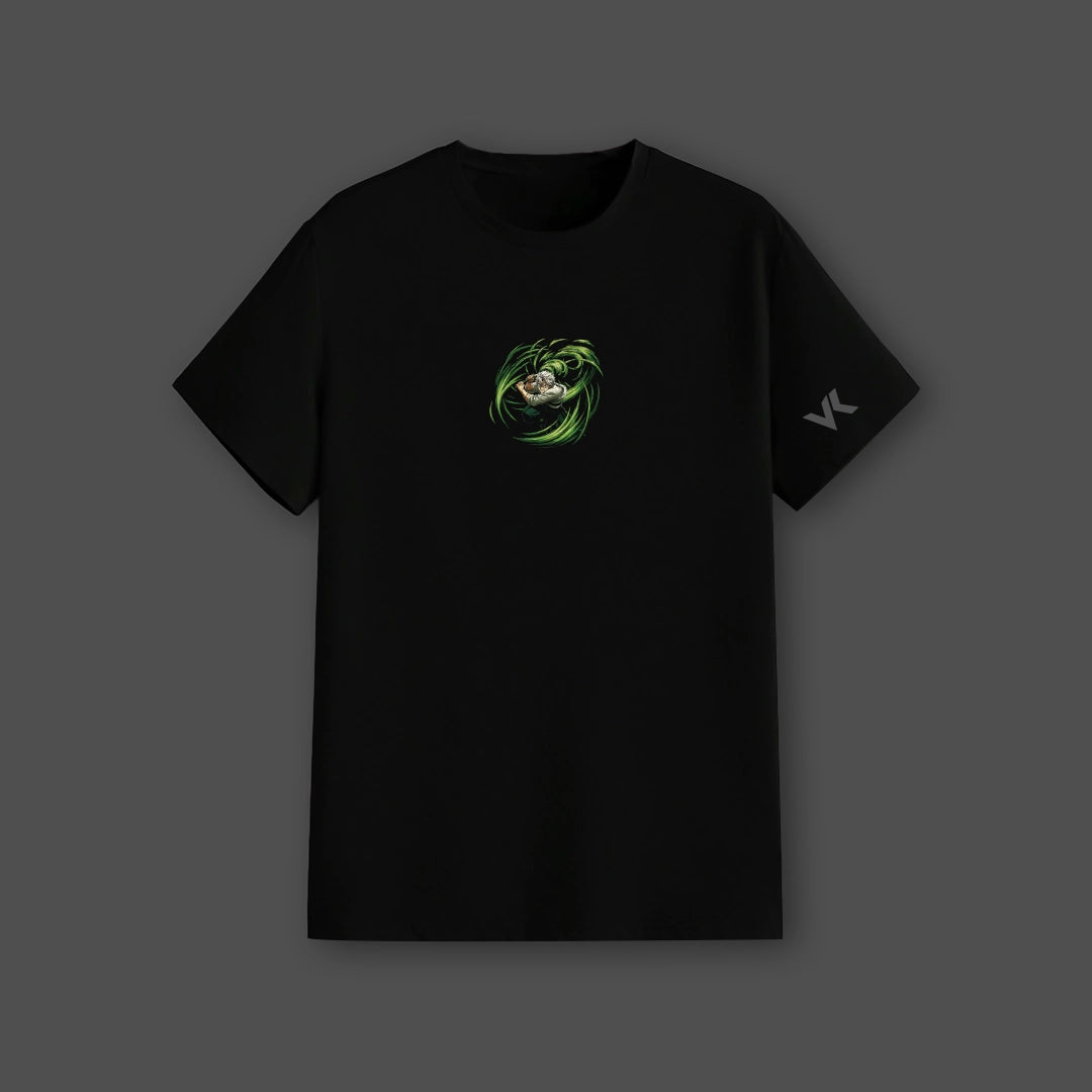 Sanemi Shinazugawa black t-shirt with unique graphic design on the front