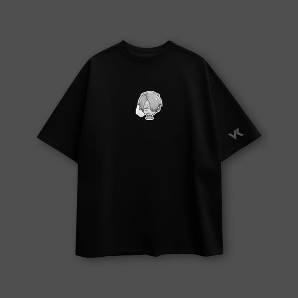 Sanji Oversized Fit Black T-Shirt - 2