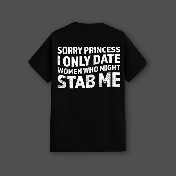 Sorry Princess Regular Fit Black T-Shirt