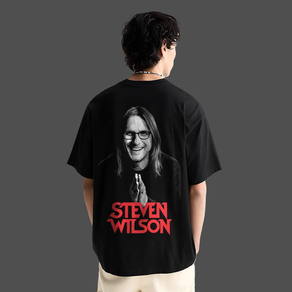 Steven Wilson Portrait Oversized Fit Black T-Shirt
