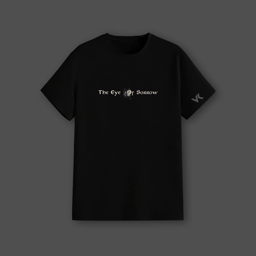 Vlack Regular Fit Black Streetwear T-Shirt featuring 'The Eye of Sorrow' graphic design