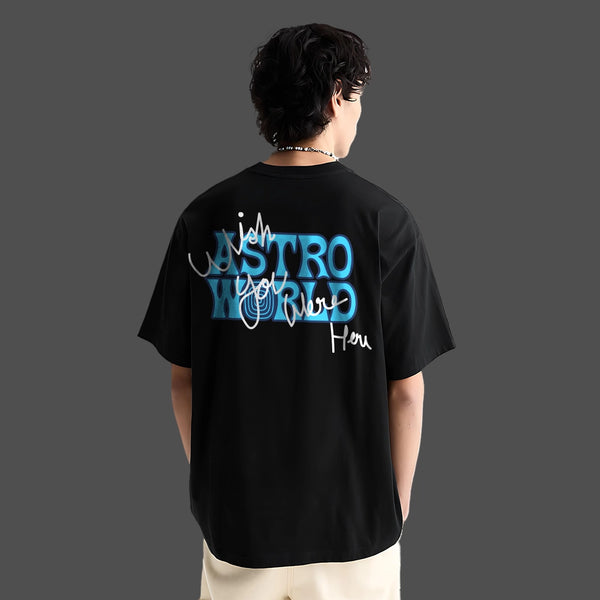 Travis Scott Astro World Oversized Fit Black T-Shirt