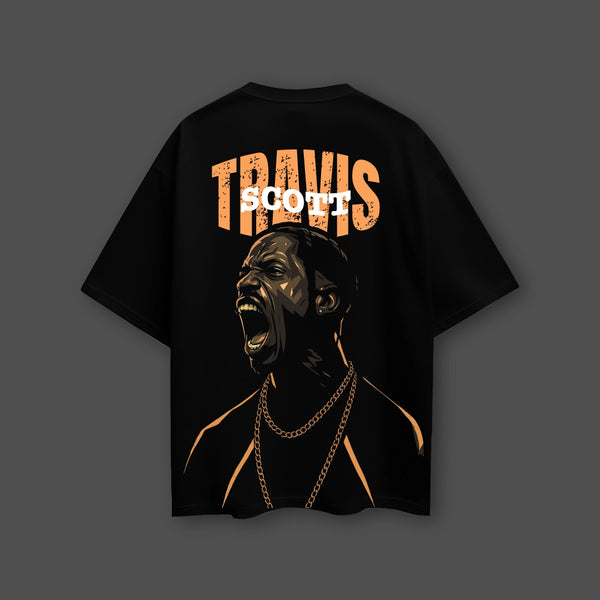 Travis Scott Scream Oversized Fit Black T-Shirt