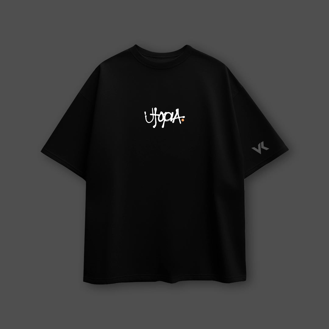 Travis Scott scream oversized black t-shirt with unique Utopia graphic design
