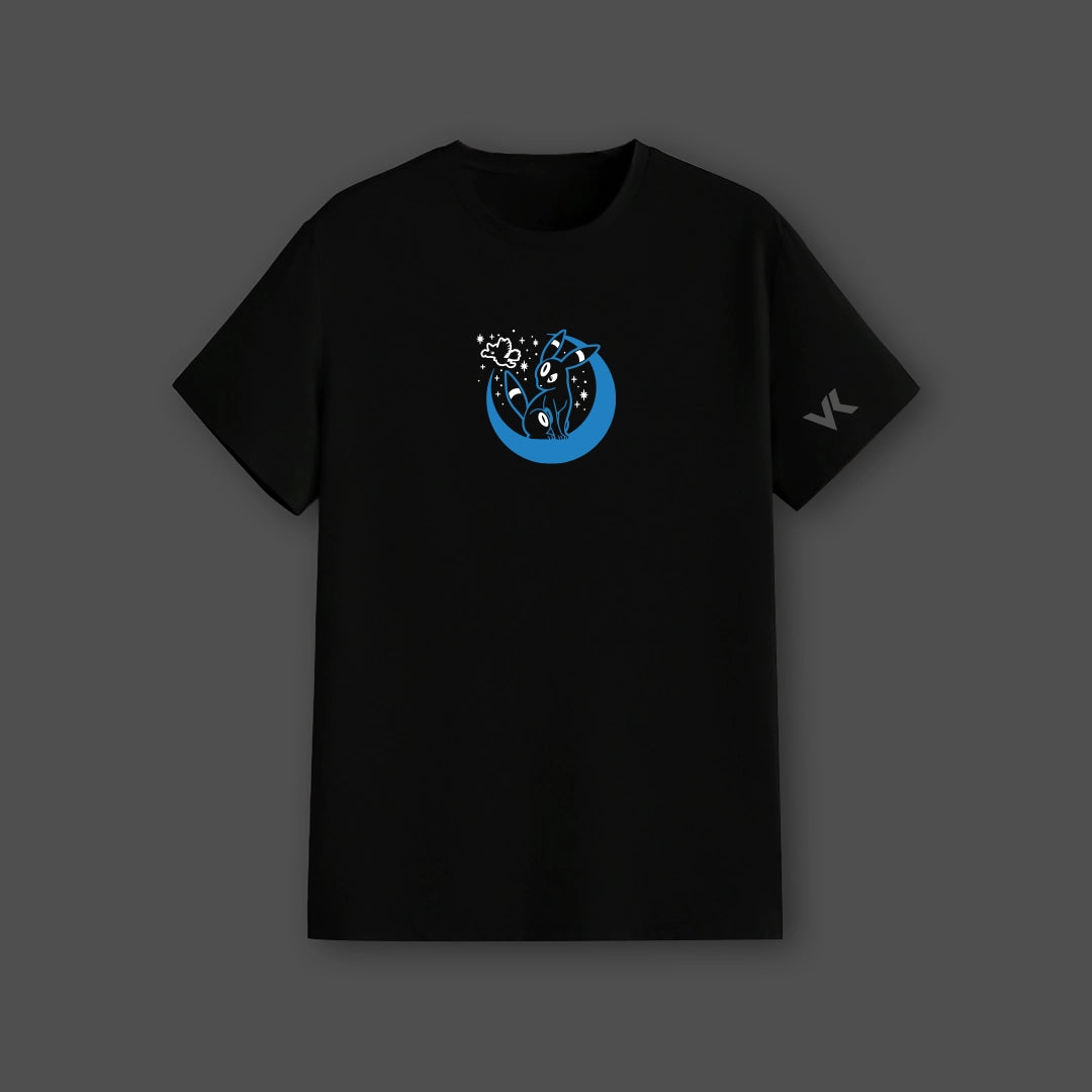 Vlack regular fit Umbreon black t-shirt featuring a stylish graphic design on the front