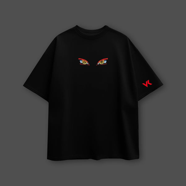 Akaza Blood Moon - Demon Slayer Black Oversized Fit T-Shirt - 2