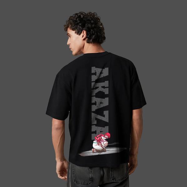 Akaza Is Back Demon Slayer Black Oversized Fit T-shirt