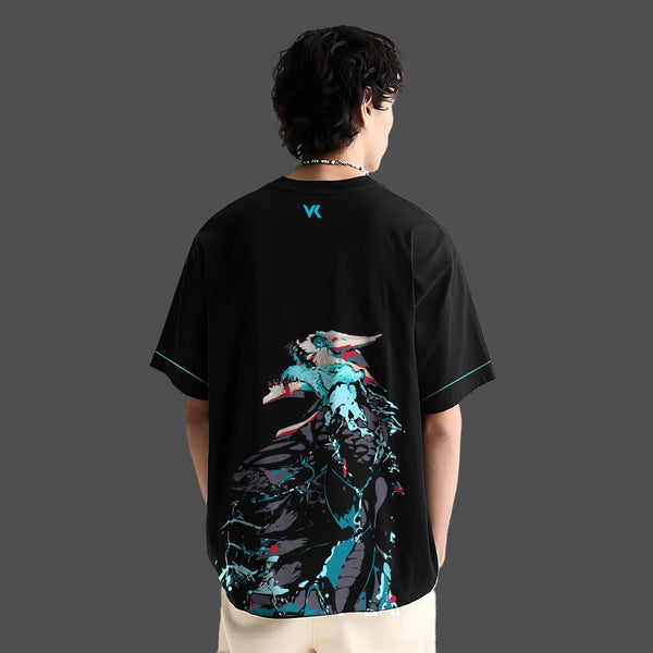 Kaiju Battle Monster Black Oversized Fit T-shirt