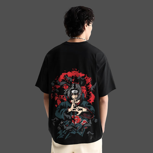 Sasuke Uchiha Sharingan – Oversized Fit Black T-Shirt