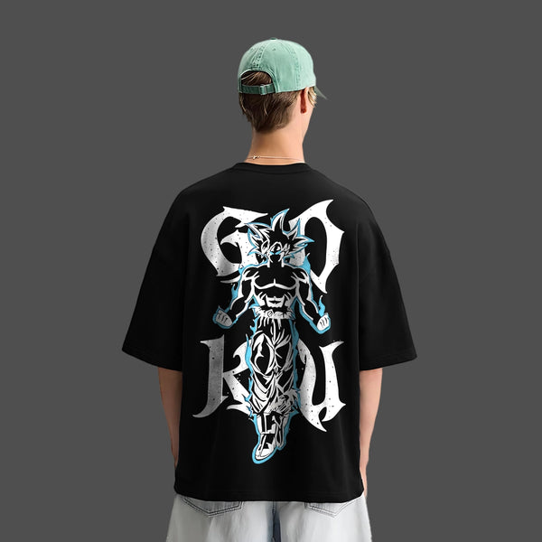 Son Goku Dragon Ball Z Black Oversized Fit T-Shirt