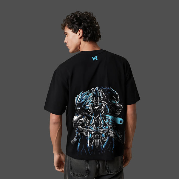 Vegeta Saiyan Evolution – Oversized Fit Black T-Shirt