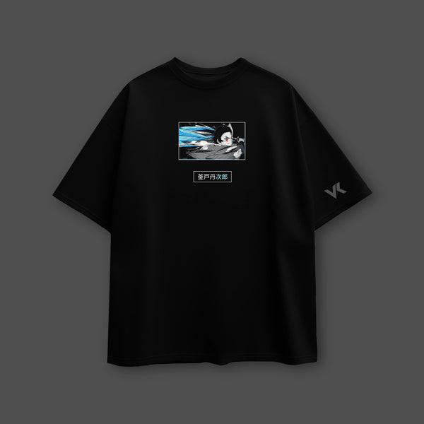 Tanjiro - Water Dragon - Demon Slayer Black Oversized Fit T-Shirt - 2