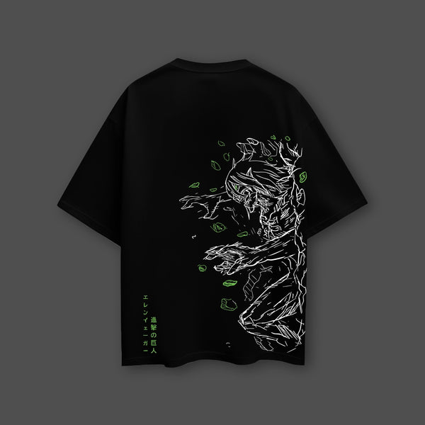 Titan Awakening - Attack on Titan Black Oversized Fit T-Shirt